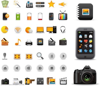 數碼產品圖標 小圖標的背后，是科技與美學的交響